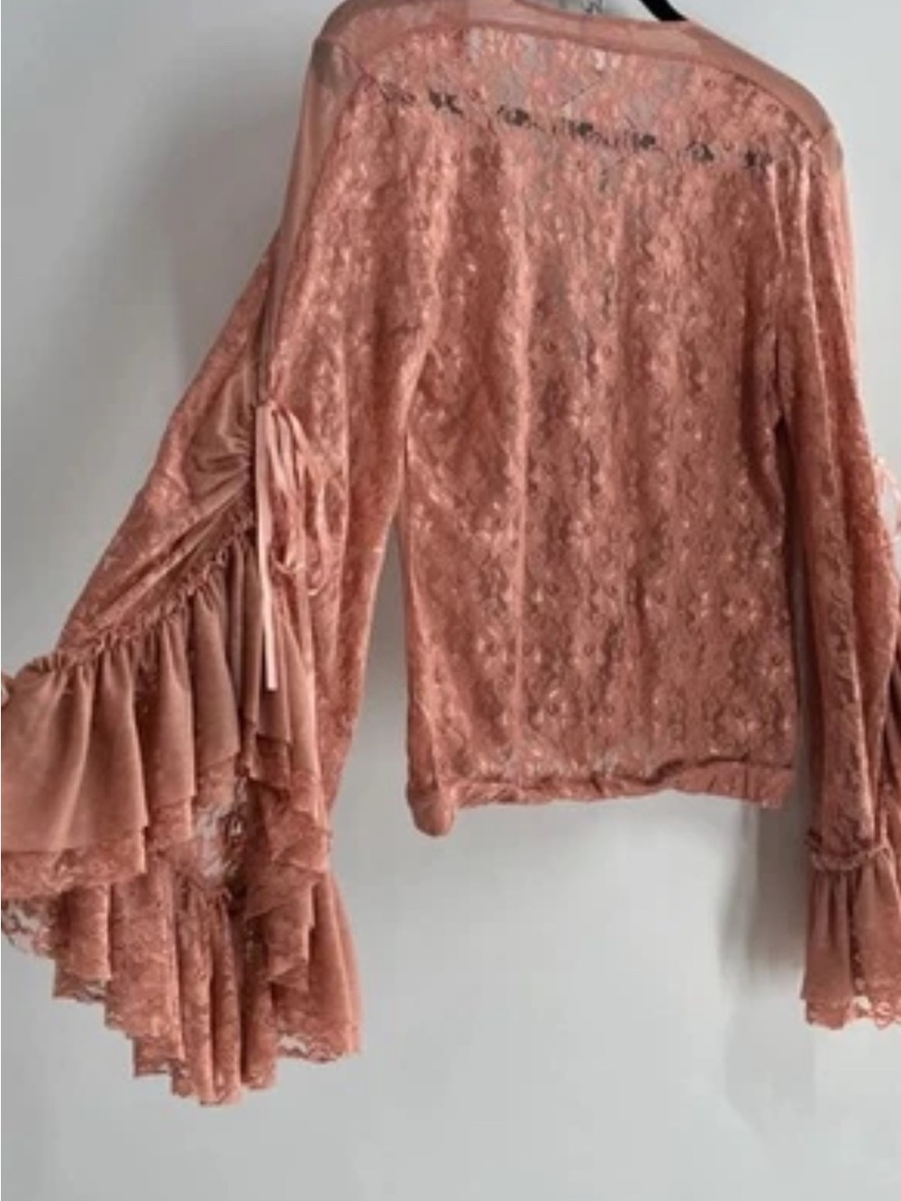 VENUS Dusty Rose Lace Layered Sleeve Top - Picture 3 of 8